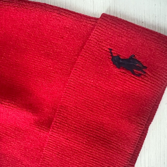 Polo by Ralph Lauren Cotton men’s red beanie Hat - Picture 2 of 3